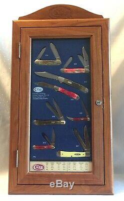 CASE XX KNIFE Oak Countertop Dealer Display Case 8 NOS POCKET KNIVES withBoxes