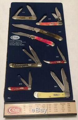 CASE XX KNIFE Oak Countertop Dealer Display Case 8 NOS POCKET KNIVES WithBoxes 03 Qj 