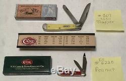 CASE XX KNIFE Oak Countertop Dealer Display Case 8 NOS POCKET KNIVES withBoxes