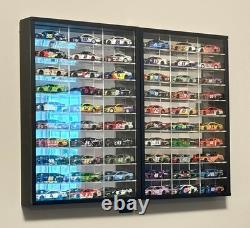 Car Display Case 2 in 1 Foldable 60 Diecast Model 1/64 NASCAR Wood Wall Cabinet