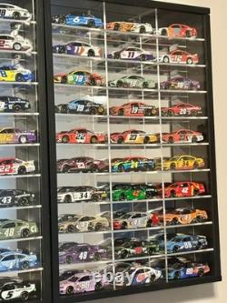 Car Display Case 2 in 1 Foldable 60 Diecast Model 1/64 NASCAR Wood Wall Cabinet