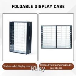 Car Display Case 2 in 1 Foldable 60 Diecast Model 1/64 NASCAR Wood Wall Cabinet