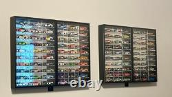 Car Display Case 2 in 1 Foldable 60 Diecast Model 1/64 NASCAR Wood Wall Cabinet