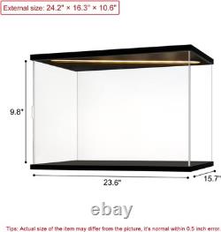 Car Display Case 24 x 16 in Acrylic LED Light 1/12 Rack Diecast Model 1/18 Box