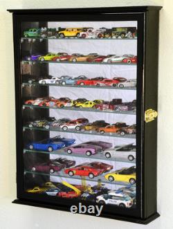 Car Display Case 56 Pcs Adjustable Mirrored Black Model 1/43 1/64 Diecast Cabine