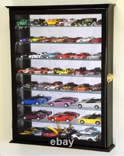Car Display Case 56 Pcs Adjustable Mirrored Black Model 1/43 1/64 Diecast Cabine