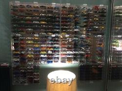 Car Display Case 56 Pcs Matchbox Model Toy 1/64 Diecast with Door Acrylic Cabinet