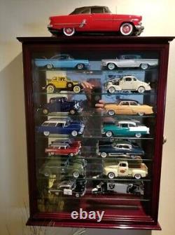 Car Display Case 56 Pcs Mirrored Cherry Model 1/43 1/64 Scale Diecast US Cabinet