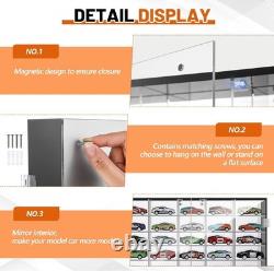Car Display Case 60 Pcs Acrylic Mirrored Diecast Model 1/64 Wheels Matchbox Rack