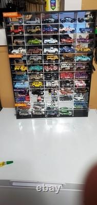 Car Display Case 60 Pcs Acrylic Mirrored Diecast Model 1/64 Wheels Matchbox Rack