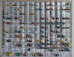 Car Display Case Acrylic 144 Pcs Side Angle Mirrored Model 1/64 Diecast Cabinet