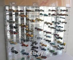 Car Display Case Acrylic 144 Pcs Side Angle Mirrored Model 1/64 Diecast Cabinet