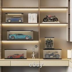 Car Display Case Acrylic 20 in x 8 in LED Light 1/10 Rack 1/12 Model Diecast Box