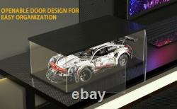 Car Display Case Acrylic 20 in x 8 in LED Light 1/10 Rack 1/12 Model Diecast Box