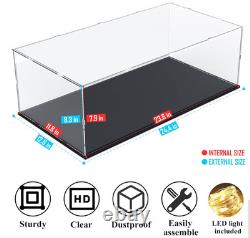 Car Display Case Acrylic 24 in x 12 in LED Light 1/8 Rack 1/12 Model Diecast Box