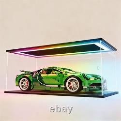 Car Display Case Acrylic 24 x 12 RGB LED Light 1/10 Rack 1/12 Model Diecast Box