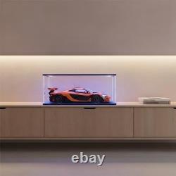 Car Display Case Acrylic 24 x 12 RGB LED Light 1/10 Rack 1/12 Model Diecast Box