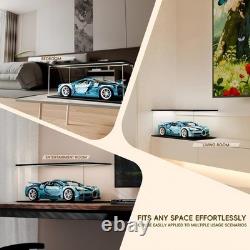 Car Display Case Acrylic 24 x 12 RGB LED Light 1/10 Rack 1/12 Model Diecast Box