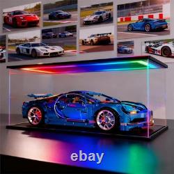 Car Display Case Acrylic 24 x 12 RGB LED Light 1/10 Rack 1/12 Model Diecast Box
