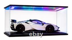 Car Display Case Acrylic 24 x 12 RGB LED Light 1/10 Rack 1/12 Model Diecast Box