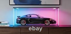 Car Display Case Acrylic 24 x 12 RGB LED Light 1/10 Rack 1/12 Model Diecast Box