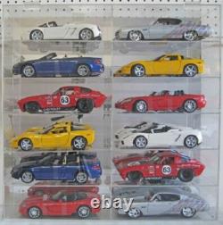 Car Display Case Acrylic Mirrored 12 Pcs Hot Diecast 1/18 Model Wheels Cabinet