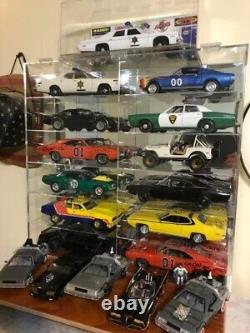 Car Display Case Acrylic Mirrored 12 Pcs Hot Diecast 1/18 Model Wheels Cabinet