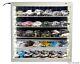 Car Display Case Acrylic White LED Light 5 Tier Mirrored Model 1/64 1/43 Cabinet
