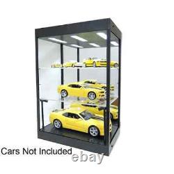 Car Display Case Acrylic White LED Lite 3 Tier Adjust Model 1/18 Diecast Cabinet