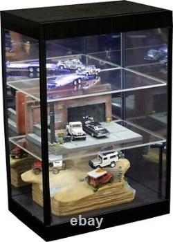 Car Display Case Acrylic White LED Lite 3 Tier Adjust Model 1/18 Diecast Cabinet