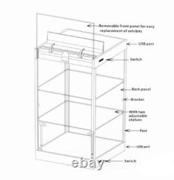 Car Display Case Acrylic White LED Lite 3 Tier Adjust Model 1/18 Diecast Cabinet
