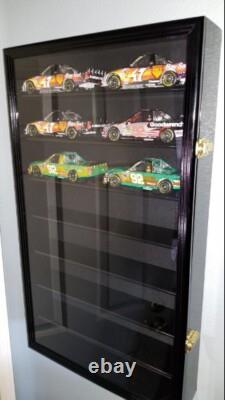 Car Display Case Black 16 Pcs Diecast 1/24 Scale 124 Collection Shelf Cabinet