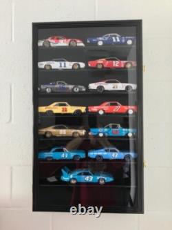 Car Display Case Black 16 Pcs Diecast 1/24 Scale 124 Collection Shelf Cabinet