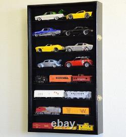 Car Display Case Black 16 Pcs Diecast 1/24 Scale 124 Collection Shelf Cabinet