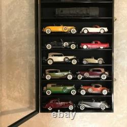 Car Display Case Black 16 Pcs Diecast 1/24 Scale 124 Collection Shelf Cabinet