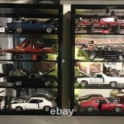 Car Display Case Black 8 Pcs Diecast 1/18 Scale Show Collection Shelf Cabinet