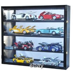 Car Display Case Black 8 Pcs Diecast 1/18 Scale Show Collection Shelf Cabinet