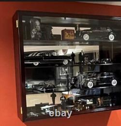 Car Display Case Black 8 Pcs Diecast 1/18 Scale Show Collection Shelf Cabinet