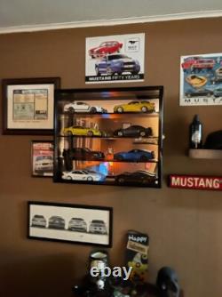 Car Display Case Black 8 Pcs Diecast 1/18 Scale Show Collection Shelf Cabinet