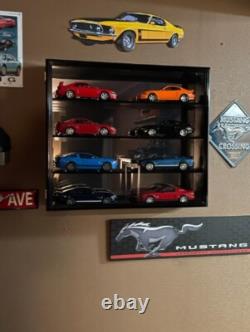 Car Display Case Black 8 Pcs Diecast 1/18 Scale Show Collection Shelf Cabinet