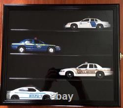 Car Display Case Black 8 Pcs Diecast 1/24 Model Wood NASCAR Matchbox Toy Cabinet