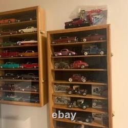 Car Display Case Oak 16 Pc Diecast 1/24 Scale 124 Collection Shelf Cabinet Rack