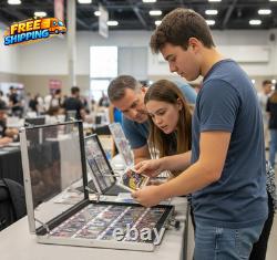 Card Display Case Aluminum Glass Display Case for Cards XL Large Table Top