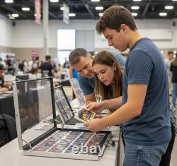 Card Display Case, Aluminum Glass Display Case for Cards, XL Large Table Top Dis
