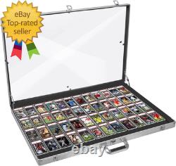 Card Display Case Aluminum Glass Display Case for Cards XL Large Table Top Displ