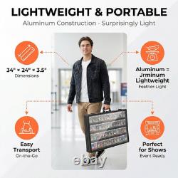 Card Display Case Aluminum Trade Show Display Case Large Portable Trading with L