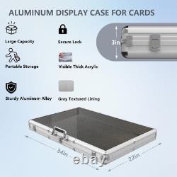 Card Display Case Large Aluminum 34 L X 22 W, Lockable Trading Card Case with