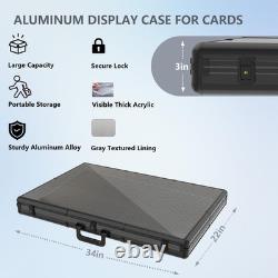 Card Display Case Large Aluminum 34 L X 22 W, Lockable Trading Card Display wi