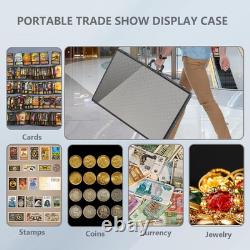 Card Display Case Large Aluminum 34 L X 22 W, Lockable Trading Card Display wi