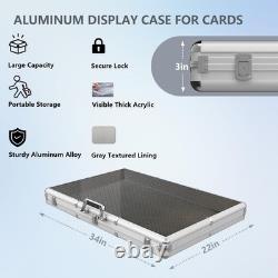 Card Display Case Large Aluminum 34 L x 22 W, Lockable Trading Card Case with